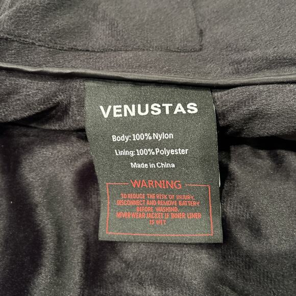 VENUSTAS Battery Heated Vest Womens Medium Black Full Zip Fleece Less Battery - Picture 5 of 6